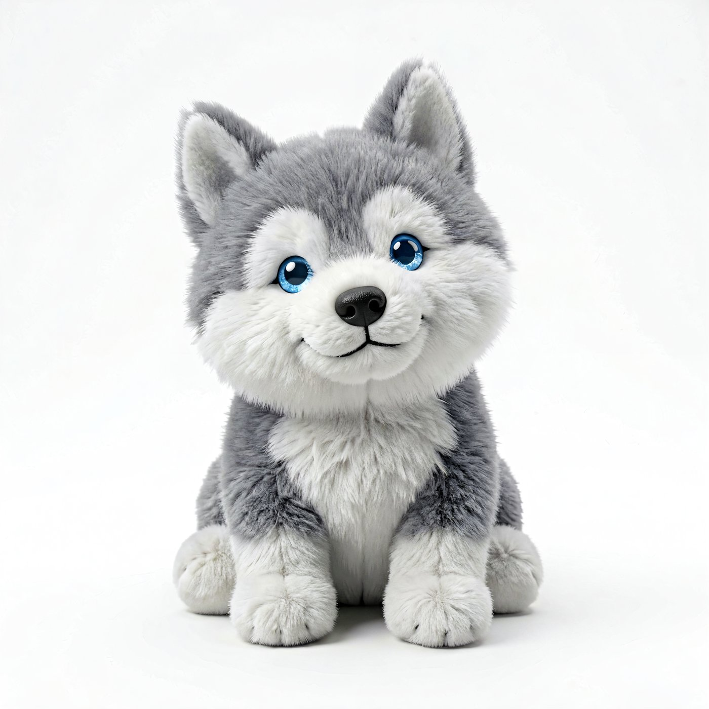 AI Plush Husky Adventure Pal — grey-and-white husky AI plush toy