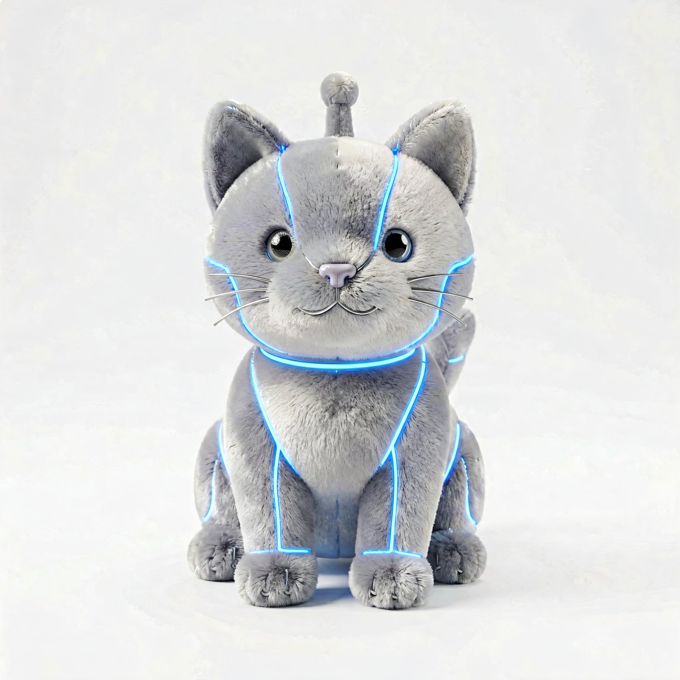 AI Robot Cat Mecha — AI Companion Plush by niokyar
