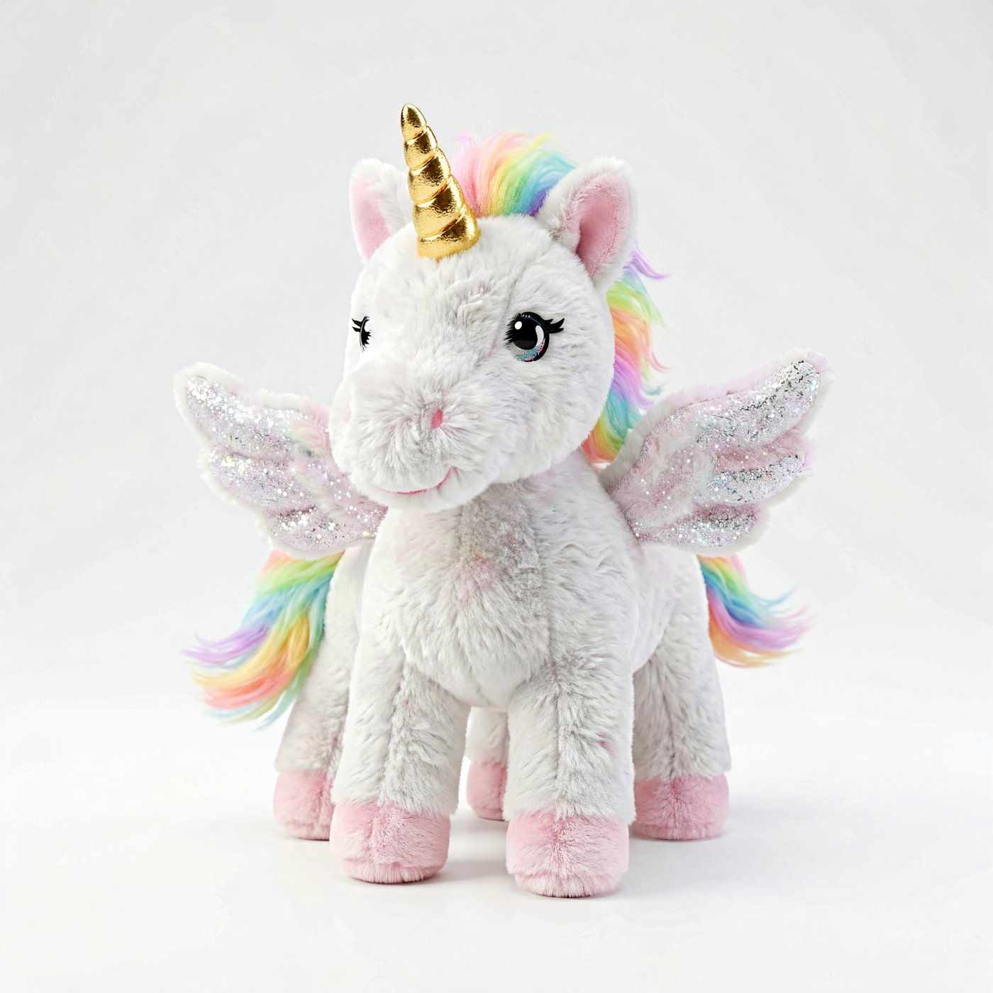 AI Unicorn Cloud Friend — pastel unicorn AI plush toy with rainbow mane