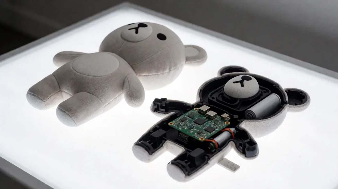 Modular AI plush design sharing patterns across colourways and characters