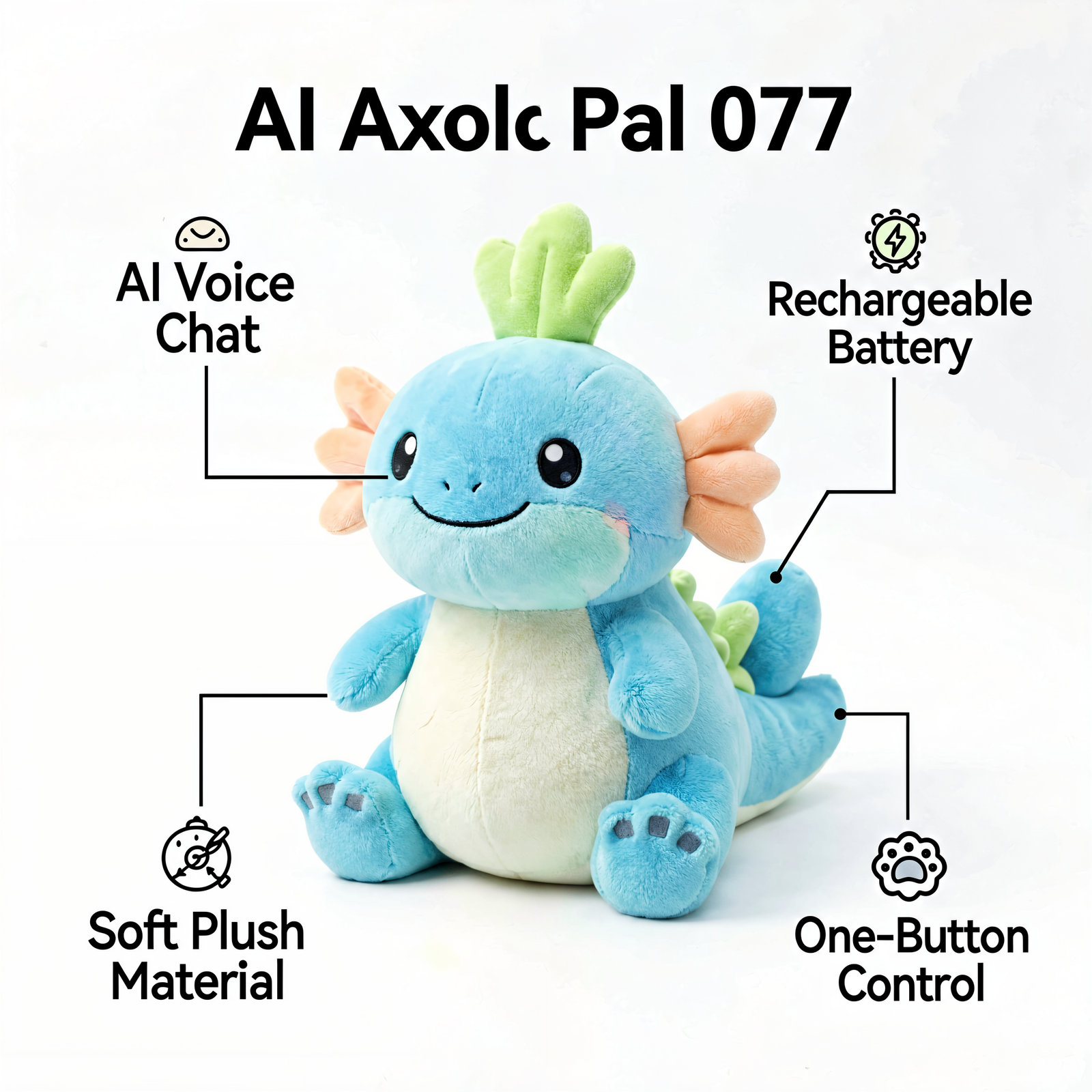 AI Axolotl Smile Pal — Early-Learning Talker by niokyar